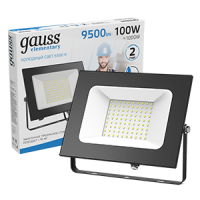Прожектор Gauss Elementary 100W 9500lm 6500К 175-265V IP65 черный LED 1/4 Прожектор Gauss Elementary 100W 9500lm 6500К 175-265V IP65 черный LED 1/4