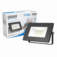 Прожектор Gauss Elementary 30W 2700lm 6500К 200-240V IP65 черный LED 1/10 Прожектор Gauss Elementary 30W 2700lm 6500К 200-240V IP65 черный LED 1/10