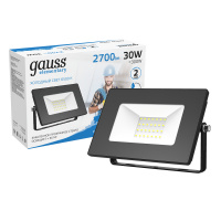 Прожектор Gauss Elementary 30W 2700lm 6500К 200-240V IP65 черный LED 1/10 Прожектор Gauss Elementary 30W 2700lm 6500К 200-240V IP65 черный LED 1/10