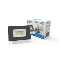 Прожектор Gauss Elementary 20W 1750lm 6500К 200-240V IP65 черный LED 1/20 Прожектор Gauss Elementary 20W 1750lm 6500К 200-240V IP65 черный LED 1/20