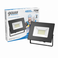 Прожектор Gauss Elementary 70W 7200lm 6500К 175-265V IP65 черный LED 1/10 Прожектор Gauss Elementary 70W 7200lm 6500К 175-265V IP65 черный LED 1/10