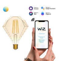 Лампа Gauss Smart Home Filament Diamond 6,5W 720lm 2000-5500К E27 изм.цвет.темпр.+дим. LED 1/40 Лампа Gauss Smart Home Filament Diamond 6,5W 720lm 2000-5500К E27 изм.цвет.темпр.+дим. LED 1/40