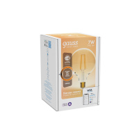 Лампа Gauss Smart Home Filament G95 7W 740lm 2500К E27 диммируемая LED 1/40 Лампа Gauss Smart Home Filament G95 7W 740lm 2500К E27 диммируемая LED 1/40