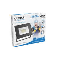 Прожектор Gauss Elementary 70W 7200lm 6500К 175-265V IP65 черный LED 1/10 Прожектор Gauss Elementary 70W 7200lm 6500К 175-265V IP65 черный LED 1/10