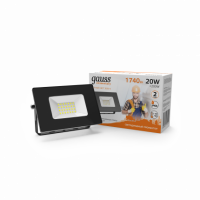 Прожектор Gauss Elementary 20W 1740lm 3000К 200-240V IP65 черный LED 1/20 Прожектор Gauss Elementary 20W 1740lm 3000К 200-240V IP65 черный LED 1/20
