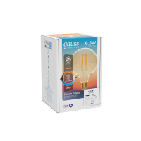 Лампа Gauss Smart Home Filament G95 6,5W 720lm 2000-5500К E27 изм.цвет.темпр.+диммирование LED 1/40 Лампа Gauss Smart Home Filament G95 6,5W 720lm 2000-5500К E27 изм.цвет.темпр.+диммирование LED 1/40