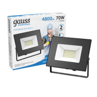 Прожектор Gauss Elementary 70W 7200lm 6500К 175-265V IP65 черный LED 1/10 Прожектор Gauss Elementary 70W 7200lm 6500К 175-265V IP65 черный LED 1/10