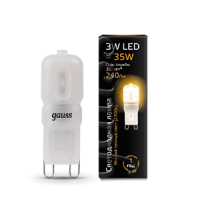Лампа Gauss G9 AC220-240V 3W 240lm 2700K пластик LED 1/10/200