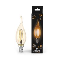 Лампа Gauss Filament Свеча на ветру 5W 400lm 2700К Е14 golden LED 1/10/50
