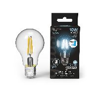 Лампа Gauss Filament А60 10W 970lm 4100К Е27 шаг. диммирование LED 1/10/40
