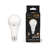 Лампа Gauss A70 22W 1900lm 3000K E27 LED 1/10/50