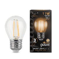 Лампа Gauss Filament Шар 11W 810lm 2700К Е27 LED 1/10/50