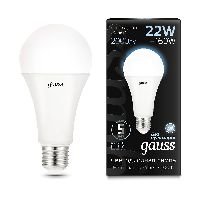 Лампа Gauss A70 22W 2000lm 4100K E27 LED 1/10/50