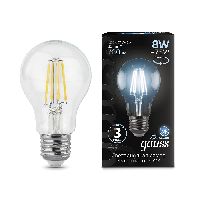 Лампа Gauss Filament А60 8W 780lm 4100К Е27 LED 1/10/40 Лампа Gauss Filament А60 8W 780lm 4100К Е27 LED 1/10/40