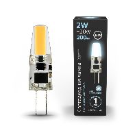 Лампа Gauss G4 AC220-240V 2W 200lm 4100K силикон LED 1/10/200