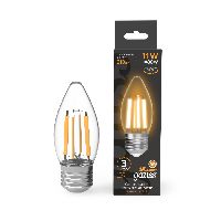 Лампа Gauss Filament Свеча 11W 810lm 2700К Е27 LED 1/10/50