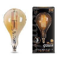 Лампа Gauss Filament А160 8W 780lm 2400К Е27 golden straight LED 1/6 Лампа Gauss Filament А160 8W 780lm 2400К Е27 golden straight LED 1/6