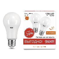 Лампа Gauss Elementary A60 12W 3000K E27 (2 лампы в упаковке) LED 1/50