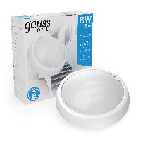 Светильник ЖКХ Gauss ECO 2.0 круг 8W 680lm 6500K 160-260V IP54 D175*76мм белый 1/12 Светильник ЖКХ Gauss ECO 2.0 круг 8W 680lm 6500K 160-260V IP54 D175*76мм белый 1/12