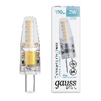 Лампа Gauss Basic G4 12V 2W 190lm 4100K силикон LED 1/20/200