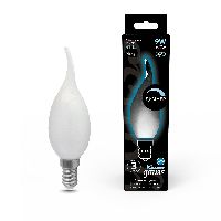 Лампа Gauss Filament Свеча на ветру 9W 610lm 4100К Е14 milky диммируемая LED 1/10/50