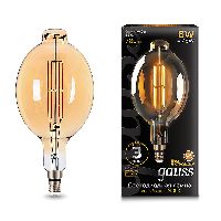 Лампа Gauss Filament BT180 8W 780lm 2400К Е27 golden straight LED 1/6 Лампа Gauss Filament BT180 8W 780lm 2400К Е27 golden straight LED 1/6
