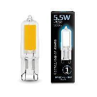 Лампа Gauss G9 AC220-240V 5.5W 500lm 4100K стекло LED 1/10/200