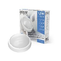 Светильник ЖКХ Gauss ECO 2.0 круг 12W 1000lm 6500K 160-260V IP54 D175*76мм белый 1/30 Светильник ЖКХ Gauss ECO 2.0 круг 12W 1000lm 6500K 160-260V IP54 D175*76мм белый 1/30