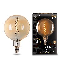 Лампа Gauss Filament G200 8W 620lm 2400К Е27 golden flexible LED 1/6 Лампа Gauss Filament G200 8W 620lm 2400К Е27 golden flexible LED 1/6