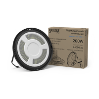 Светильник подвесной Gauss UFO 200W 24000lm 5000K 175-265V IP65 D310*88мм черный скобка в комплекте