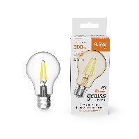 Лампа Gauss Basic Filament А60 4,5W 300lm 2200К Е27 golden LED 1/10/40