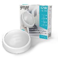 Светильник ЖКХ Gauss ECO 2.0 круг 12W 990lm 4000K 160-260V IP54 D175*76мм белый 1/12 Светильник ЖКХ Gauss ECO 2.0 круг 12W 990lm 4000K 160-260V IP54 D175*76мм белый 1/12