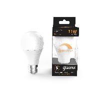 Лампа Gauss A60 11W 960lm 3000К E27 диммируемая LED 1/10/50