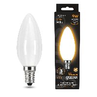 Лампа Gauss Filament Свеча 9W 590lm 3000К Е14 milky LED 1/10/50