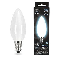 Лампа Gauss Filament Свеча 9W 610lm 4100К Е14 milky LED 1/10/50