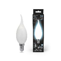 Лампа Gauss Filament Свеча на ветру 5W 450lm 4100К Е14 milky LED 1/10/50