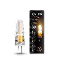 Лампа Gauss G4 12V 2W 190lm 3000K силикон LED 1/10/200