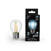 Лампа Gauss Filament Шар 5W 450lm 4100К Е27 LED 1/10/50