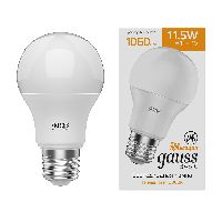 Лампа Gauss Basic A60 11,5W 1060lm 3000K E27 LED 1/10/50