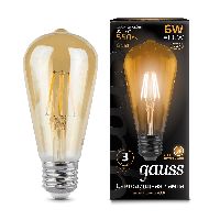 Лампа Gauss Filament ST64 6W 550lm 2400К E27 golden LED 1/10/40