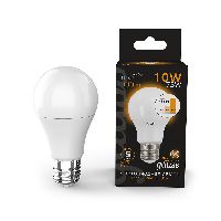Лампа Gauss A60 10W 880lm 3000K E27 шаг. диммирование LED 1/10/50
