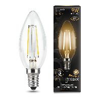 Лампа Gauss Filament Свеча 9W 680lm 2700К Е14 LED 1/10/50 Лампа Gauss Filament Свеча 9W 680lm 2700К Е14 LED 1/10/50