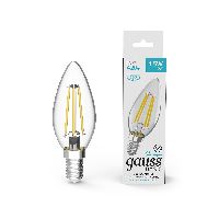 Лампа Gauss Basic Filament Свеча 4,5W 420lm 4100К Е14 LED 1/10/50