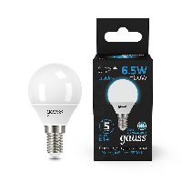 Лампа Gauss Шар 6.5W 550lm 6500K E14 LED 1/10/100