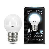 Лампа Gauss Шар 9.5W 950lm 4100K E27 LED 1/10/100