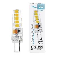 Лампа Gauss Basic G4 AC220-240V 2W 190lm 4100K силикон LED 1/20/200