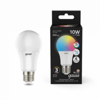 Лампа Gauss A60 10W E27 RGBW+димирование LED 1/50