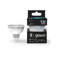 Лампа Gauss MR16 5W 530lm 4100K GU10 диммируемая LED 1/10/100