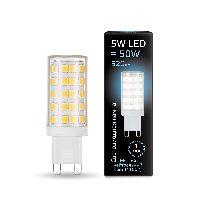 Лампа Gauss G9 AC185-265V 5W 520lm 4100K керамика LED 1/10/200