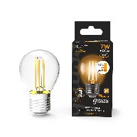 Лампа Gauss Filament Шар 7W 550lm 2700К Е27 шаг. диммирование LED 1/10/50